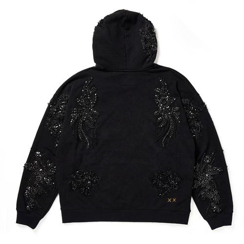 Cult x El Alfa Limited Edition Premium Crystal Applique Hoodie in Black