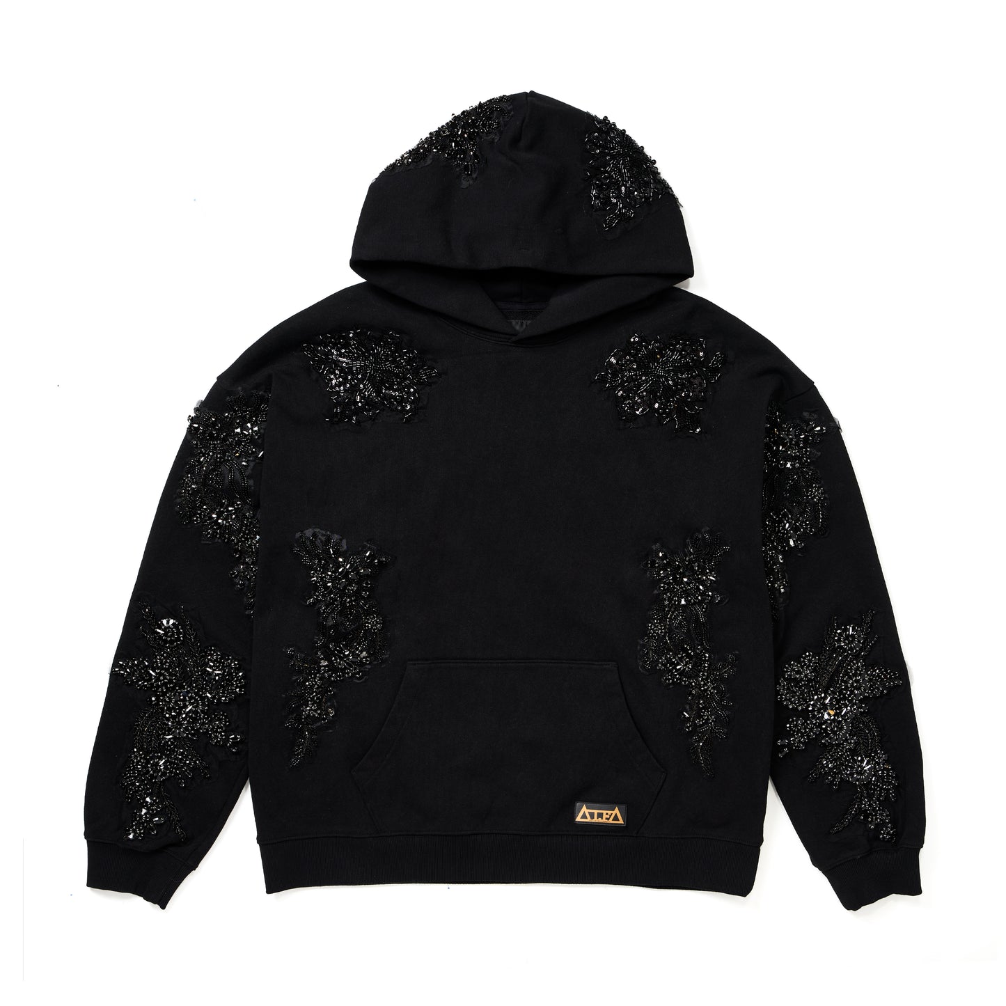 Cult x El Alfa Limited Edition Premium Crystal Applique Hoodie in Black