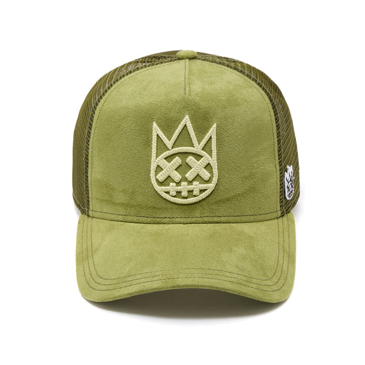 Cult's Logo Mesh Back Trucker Hat In Sphagnum