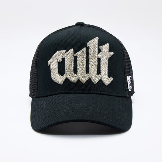 Cult's Crystal Cult Script Logo Hat in Black