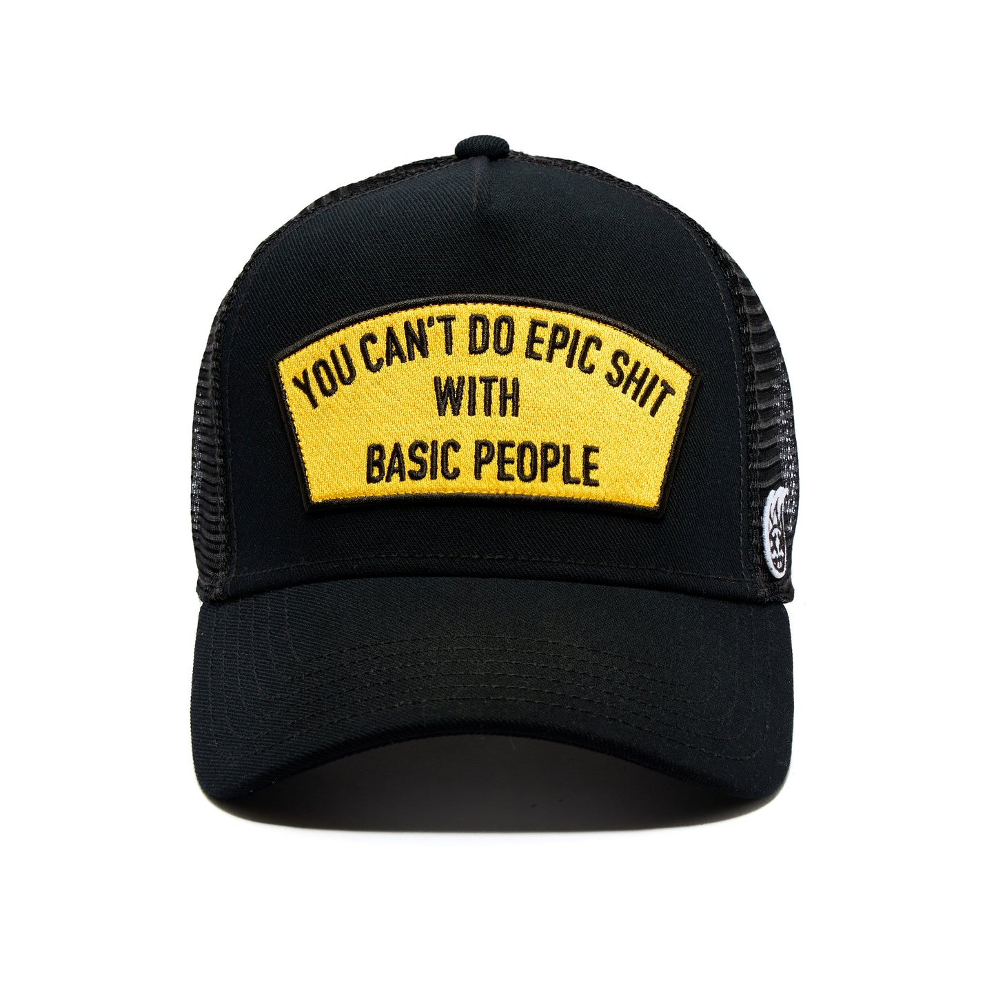 Cult's "Cant Do Epic Shit" Mesh Back Trucker Hat in Black