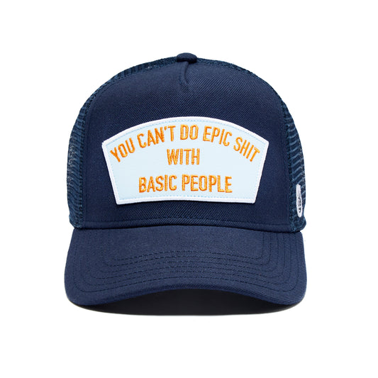 Navy Mesh Back Trucker Hat – Epic Design, Curved Visor