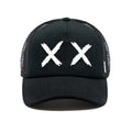 Black Trucker Hat – Mesh Back, Curved Visor, XX Logo