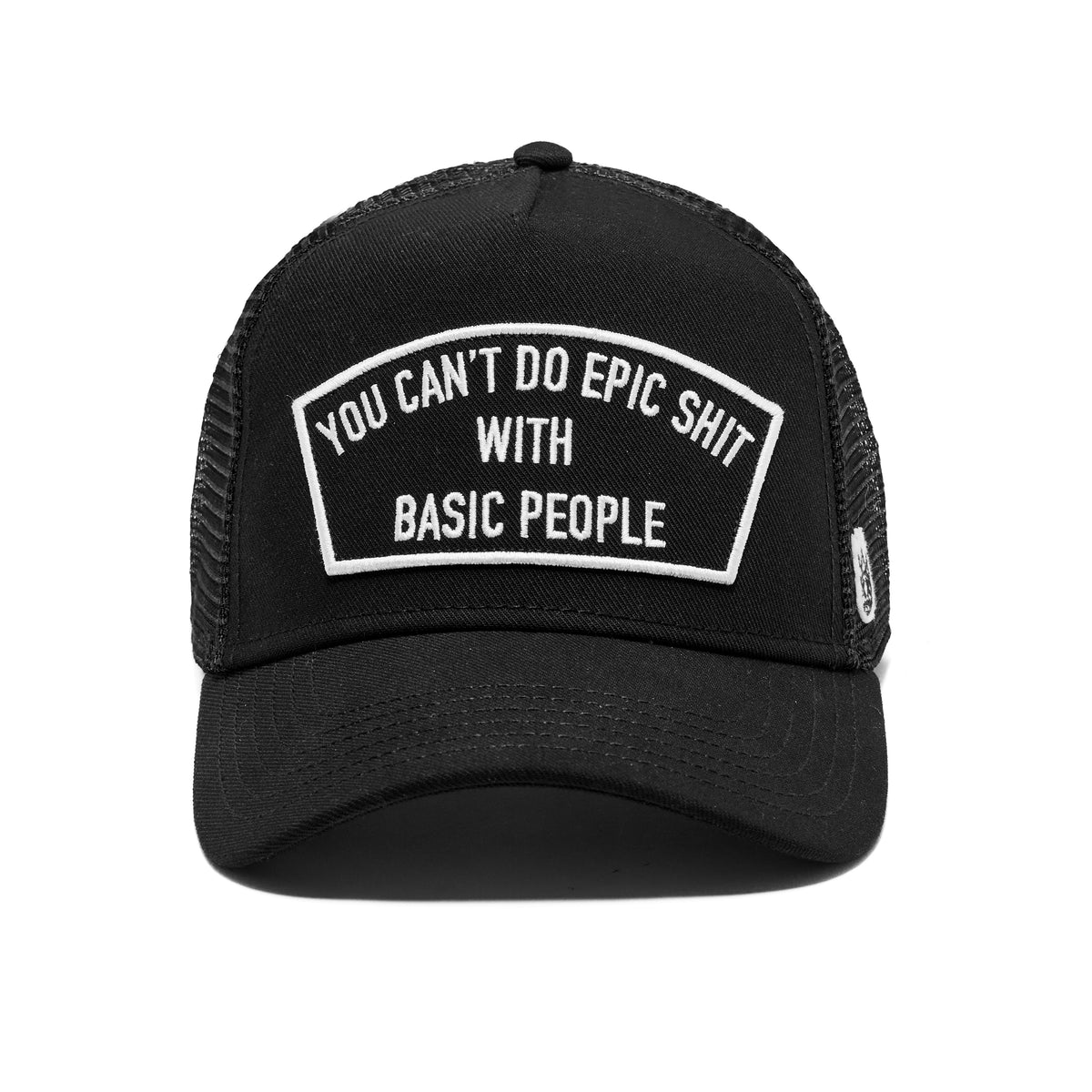 Epic Trucker Hat – Black Mesh Back, Curved Visor Cap