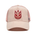 Cult's Clean Logo Mesh Back Trucker Hat in Powder Pink