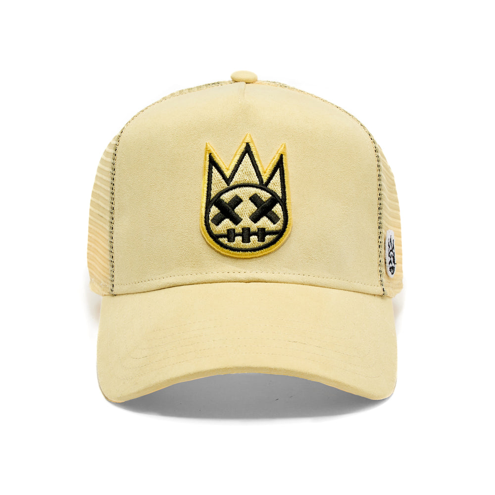 Cult's Clean Logo Mesh Back Trucker Hat in Banana