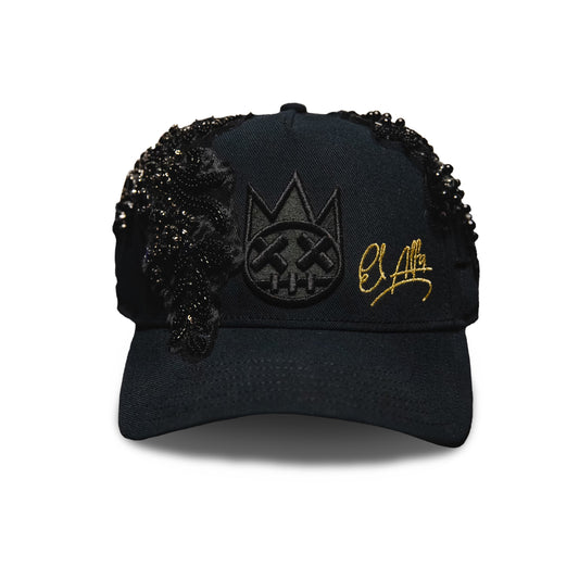 Cult x El Alfa Limited Edition Premium Snapback Trucker Hat in Black