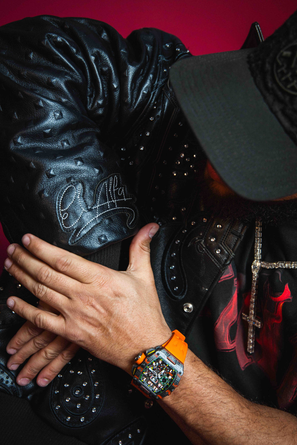 Cult's Cult X El Alfa Cow Leather Jacket In Black
