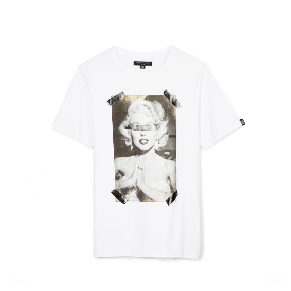 SHORT SLEEVE CREW NECK TEE "FUCK SOCIETY" IN WHITE