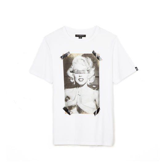 SHORT SLEEVE CREW NECK TEE "FUCK SOCIETY" IN WHITE