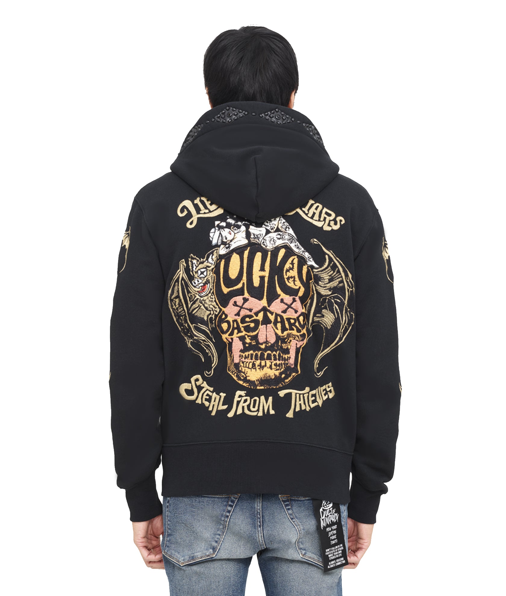 LUCKY BASTARD FULL ZIP HOODY IN BLACK – Cult of Individuality