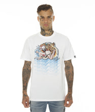 Load image into Gallery viewer, T-SHIRT SHORT SLEEVE CREW NECK TEE&quot;LUCKY BASTARD TIGER&quot; IN WHITE