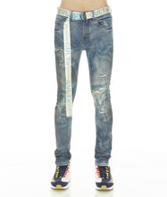 Load image into Gallery viewer, PUNK SUPER SKINNY STRETCH w/BABY BLUE BELT IN KASSO