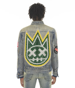 TYPE IV DENIM JACKET WITH DOUBLE CUFF AND WAISTBAND IN PRIMO
