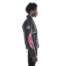 Load image into Gallery viewer, LEATHER MOTO JACKET IN BLACK
