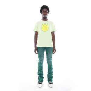 3D CLEAN SHIMUCHAN LOGO  SHORT SLEEVE CREW NECK TEE IN PATINA GREEN