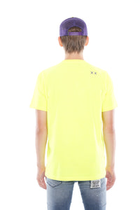 3D CLEAN SHIMUCHAN LOGO  SHORT SLEEVE CREW NECK TEE IN HIGHLIGHTER GREEN