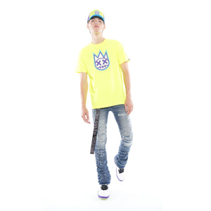 3D CLEAN SHIMUCHAN LOGO  SHORT SLEEVE CREW NECK TEE IN HIGHLIGHTER GREEN